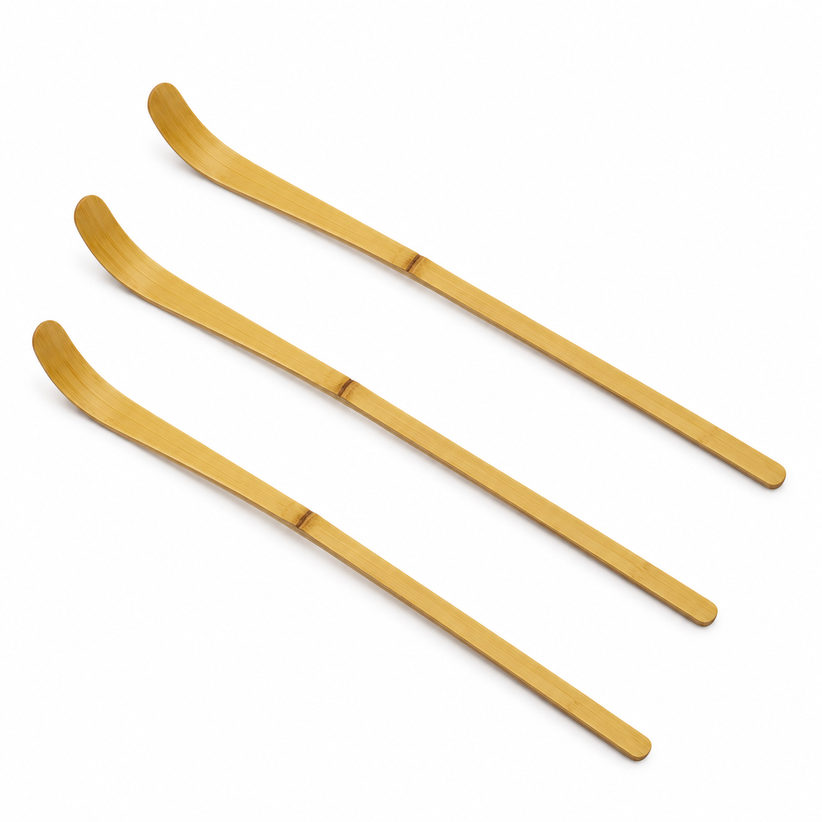 Bamboo Matcha Scoops, Set of 3 — white background product view