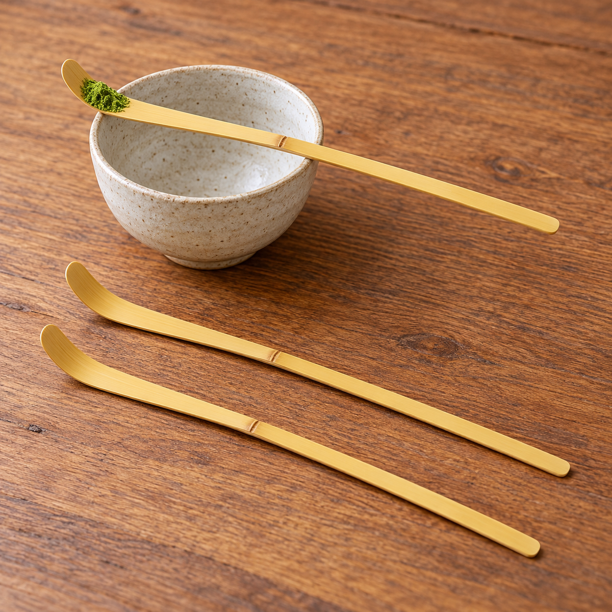 Bamboo Matcha Scoops, Set of 3 — use scene; styling accessories not included