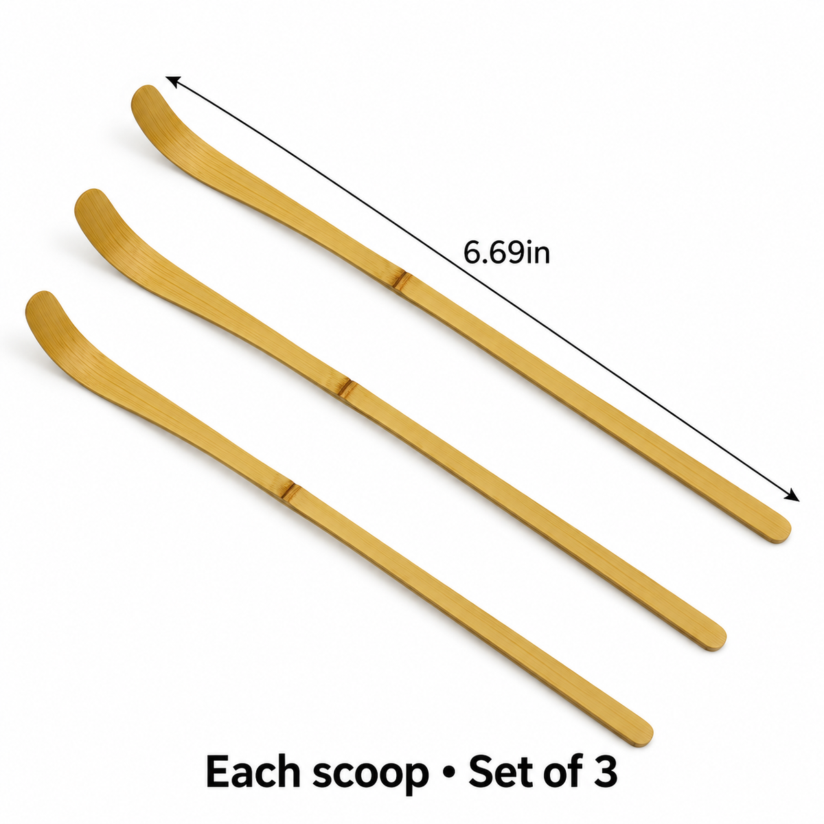 Bamboo Matcha Scoops, Set of 3 — verified size information