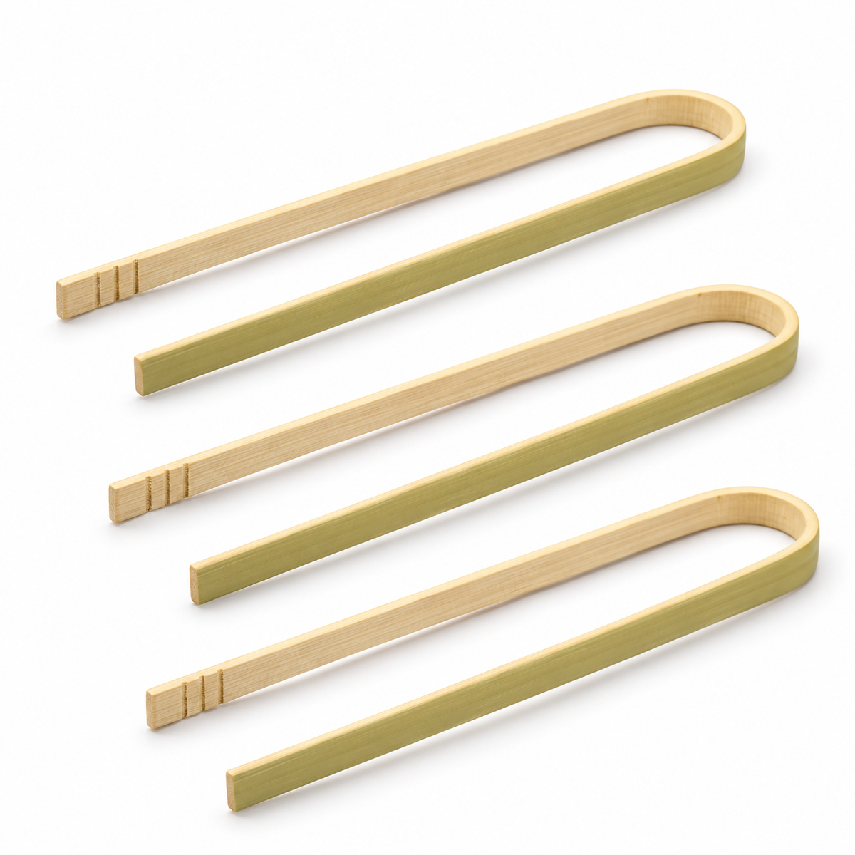 Folded Bamboo Tea Tongs, Set of 3 — white background product view