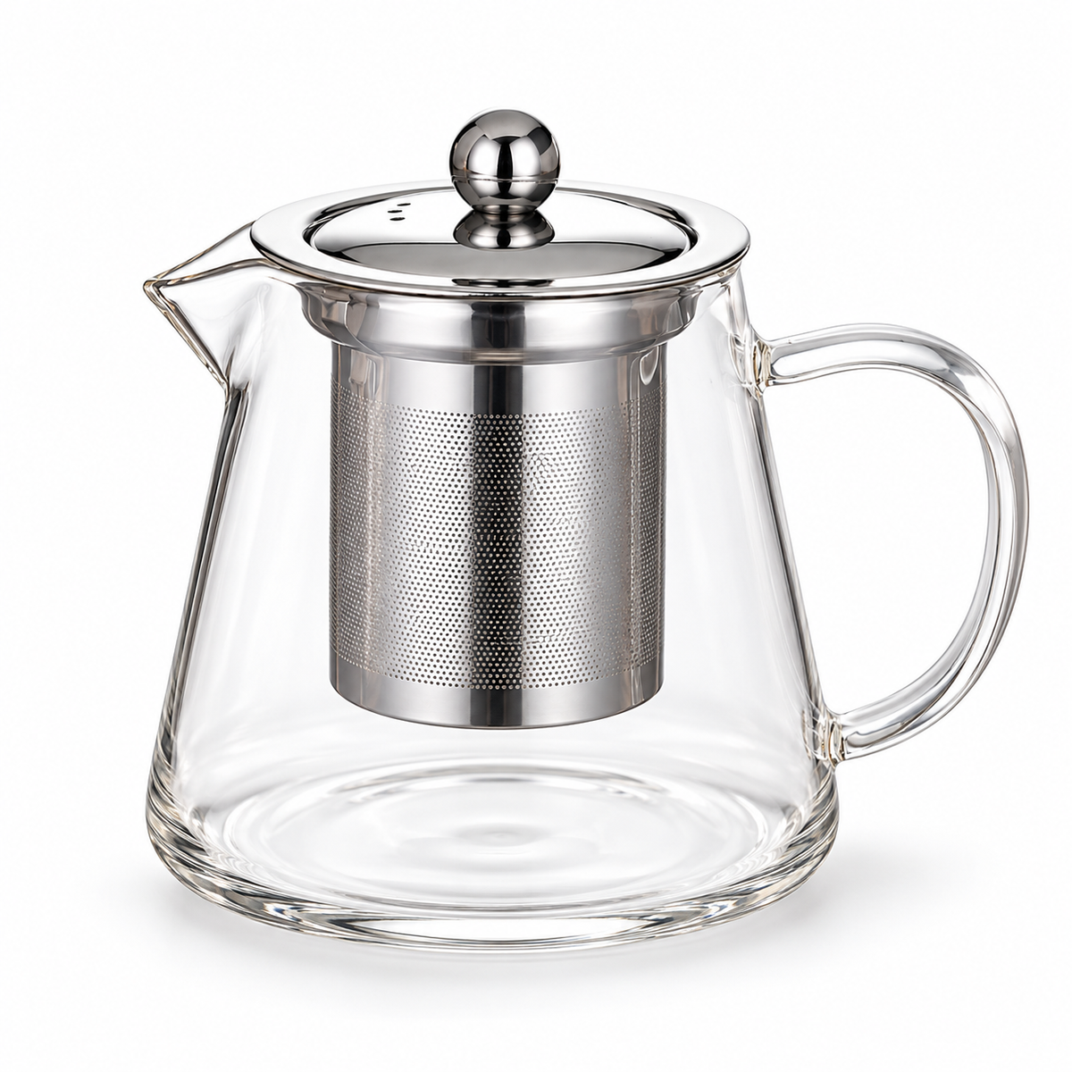 Glass Teapot with Steel Infuser, 450 ml — white background product view