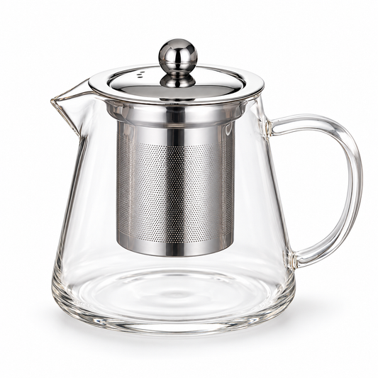 Glass Teapot with Steel Infuser, 450 ml — white background product view