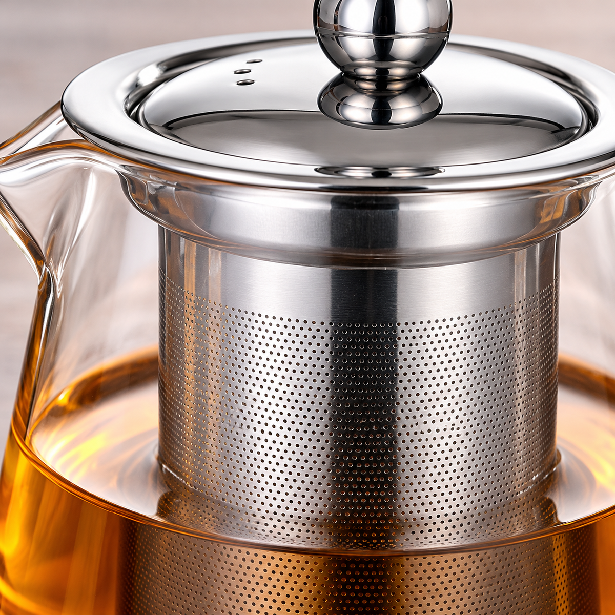 Glass Teapot with Steel Infuser, 450 ml — product material and construction