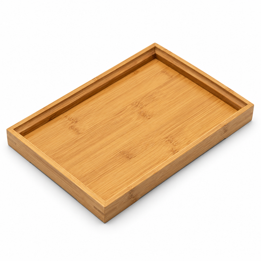 Rectangular Bamboo Tea Tray — white background product view
