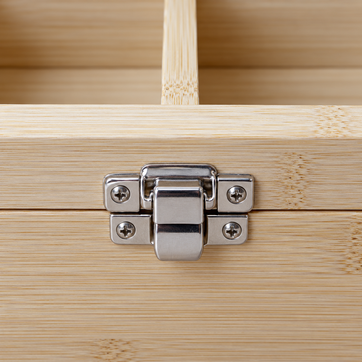Six-Compartment Bamboo Tea Box — product material and construction