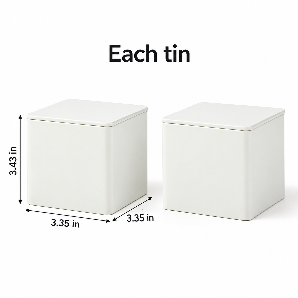 Off-White Square Tea Tins, Set of 2 — verified size information