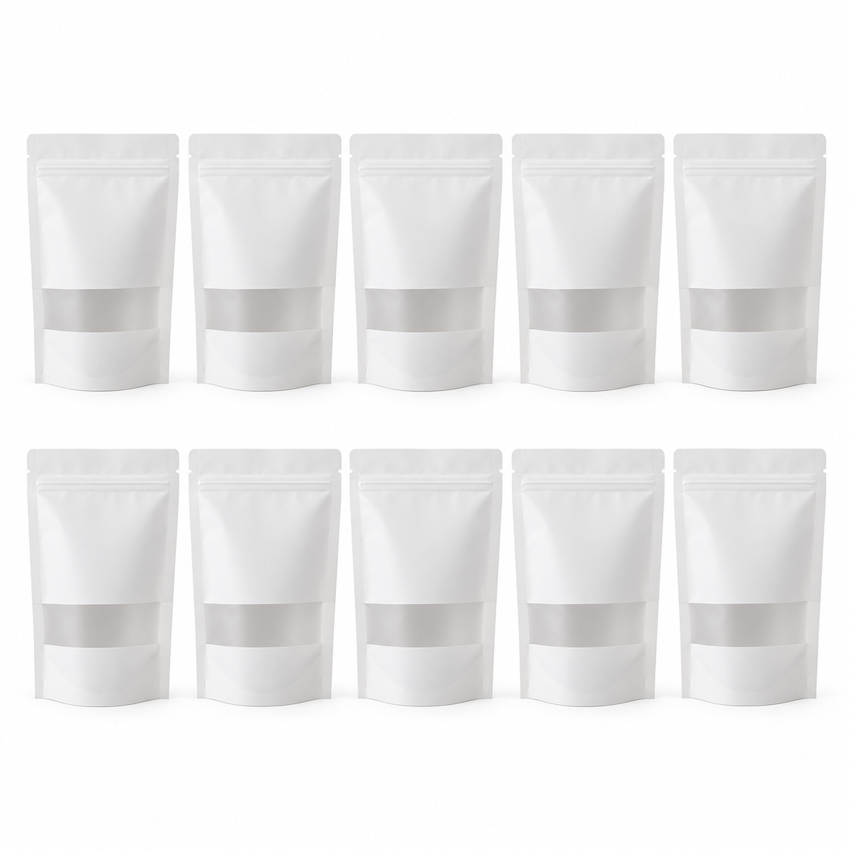 White Window Tea Pouches, Pack of 10 — white background product view