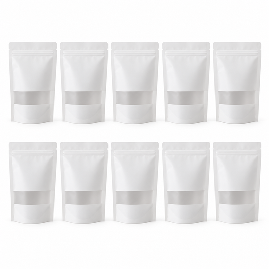 White Window Tea Pouches, Pack of 10 — white background product view